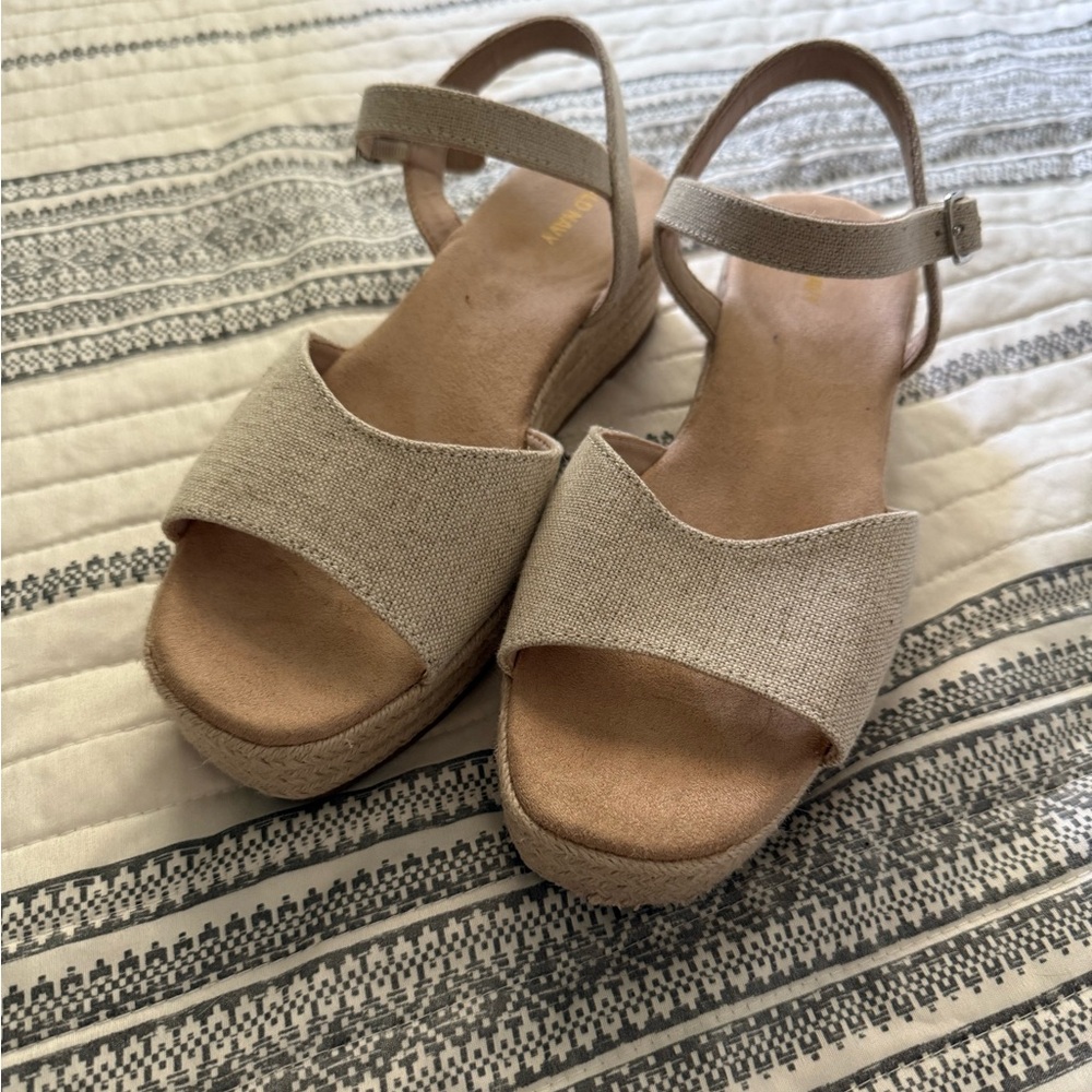 Old Navy Tan Wedge Sandals